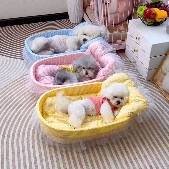 Modernes minimalistisches ovales Katzenbett aus Polyester und Schwamm für Wohnzimmer &amp; Schlafzimmer 