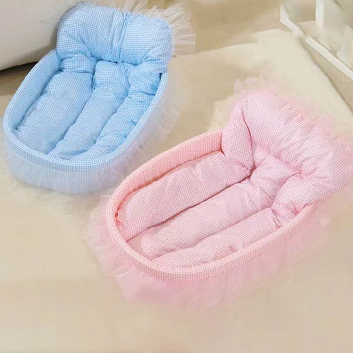 Modernes minimalistisches ovales Katzenbett aus Polyester und Schwamm für Wohnzimmer &amp; Schlafzimmer 