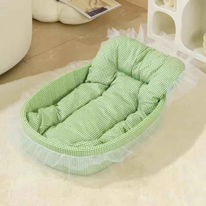 Modernes minimalistisches ovales Katzenbett aus Polyester und Schwamm für Wohnzimmer &amp; Schlafzimmer 