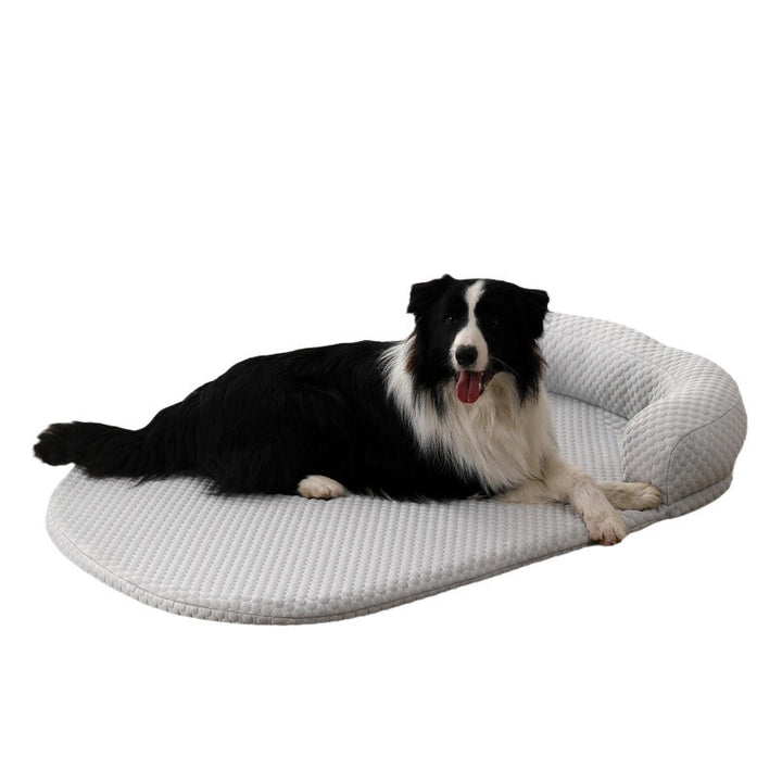 Cama ovalada para perro de esponja de seda helada, algodón PP y estilo minimalista moderno para sala de estar y dormitorio 