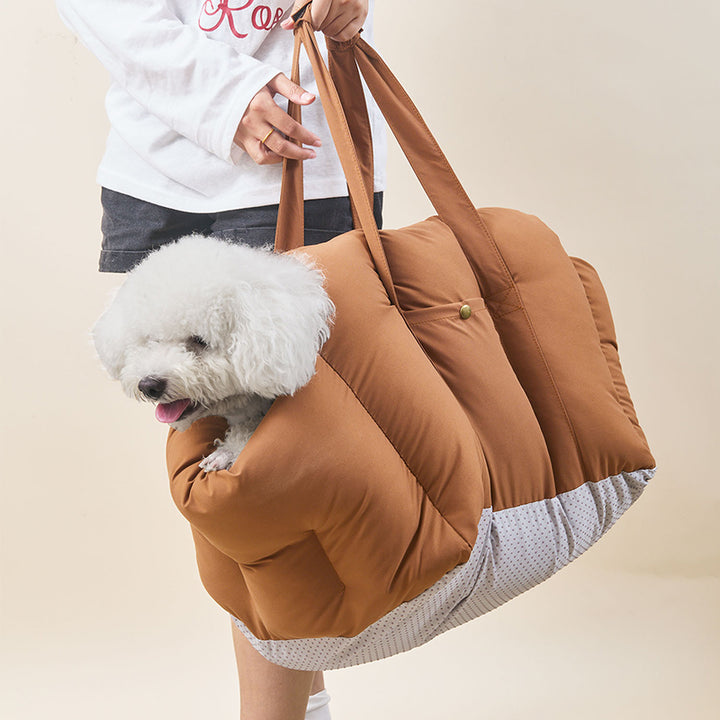 Modern Minimalist Cool Silk Cotton PP Cotton Rectangular Portable Car Dog Bed For Outdoor &amp; Home