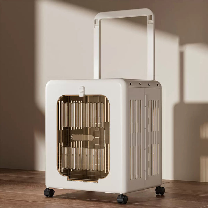 Transportín para gatos moderno, minimalista, rectangular, móvil y plegable de ABS y PP, también cama para gatos, para exteriores 