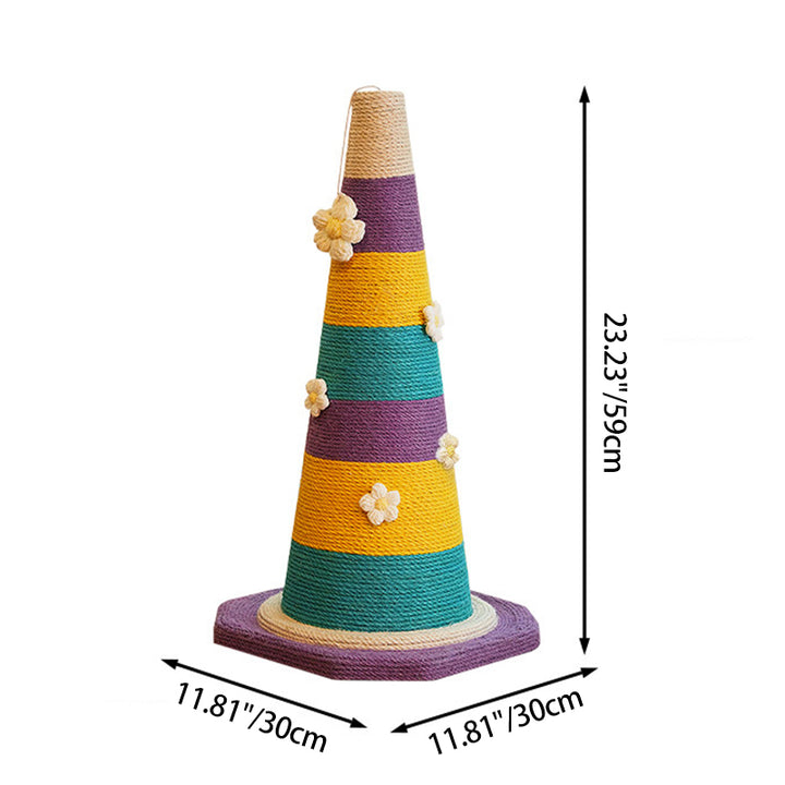 Contemporary Creative Plastic Sisal Cone Cat Scratching Post For Living Room