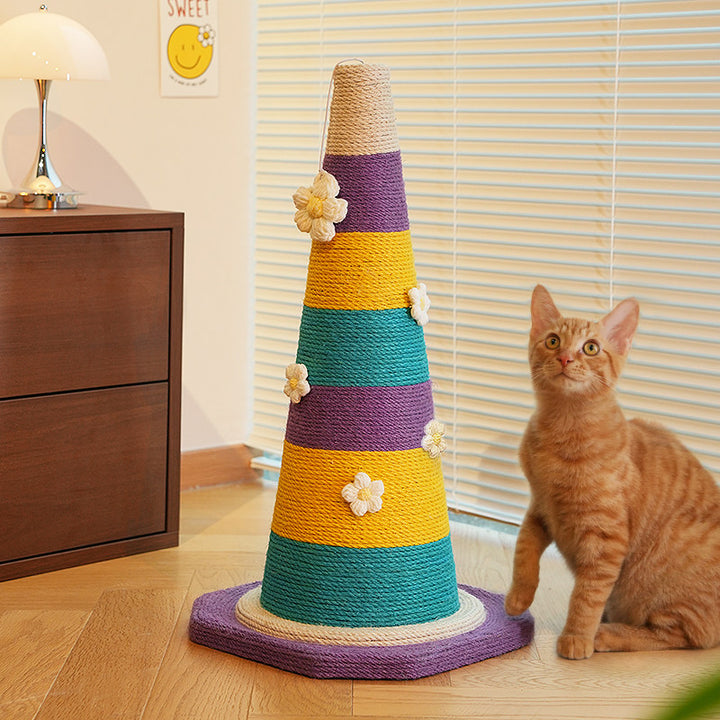 Contemporary Creative Plastic Sisal Cone Cat Scratching Post For Living Room
