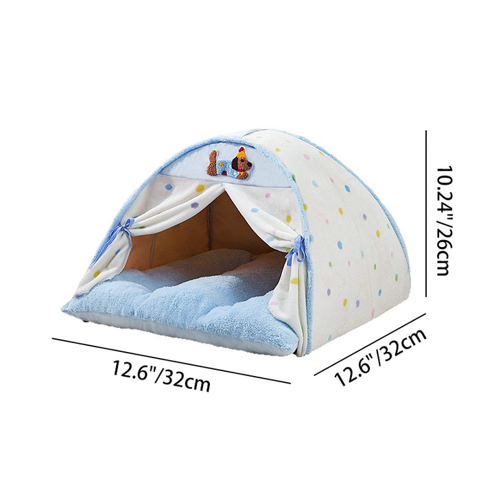 Contemporary Creative Crystal Velvet Cotton Velvet Arched Cat Bed Semi-Enclosed Pet House For Living Room &amp; Bedroom