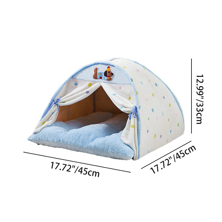 Contemporary Creative Crystal Velvet Cotton Velvet Arched Cat Bed Semi-Enclosed Pet House For Living Room &amp; Bedroom