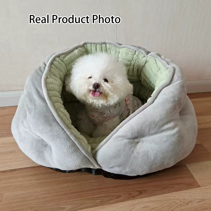 Cama ovalada contemporánea y creativa para gatos, de terciopelo lechoso, felpa suave de algodón y relleno de algodón PP, para sala de estar y dormitorio 