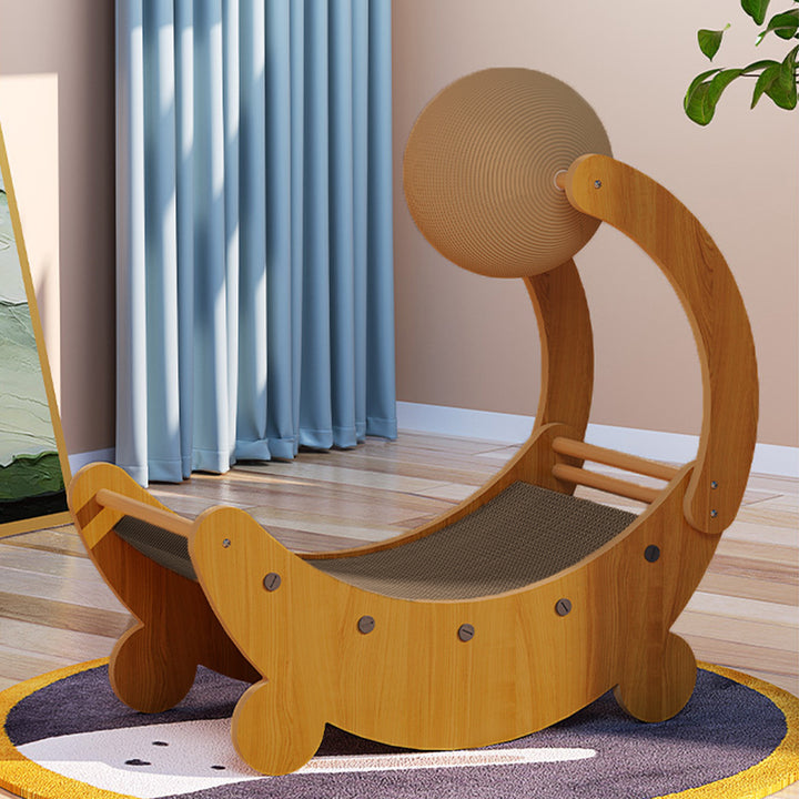 Contemporary Creative MDF Corrugated Paper Moon-shaped Cat Scratching Board For Living Room