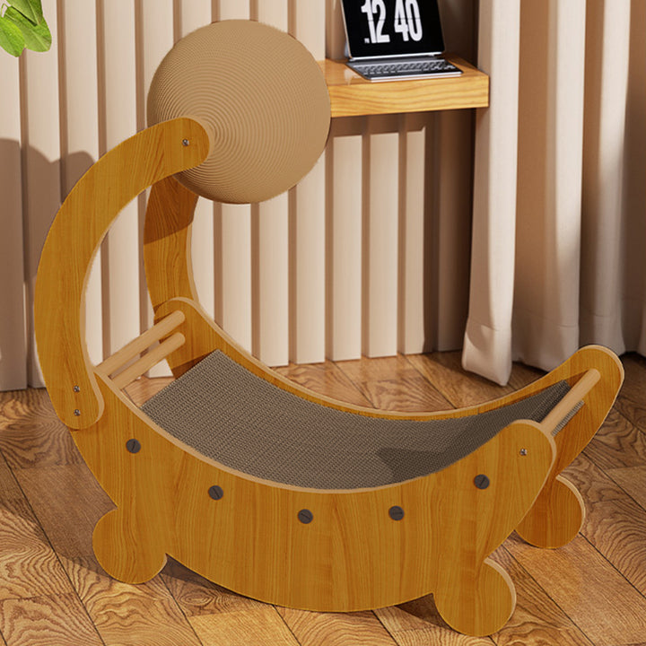 Contemporary Creative MDF Corrugated Paper Moon-shaped Cat Scratching Board For Living Room