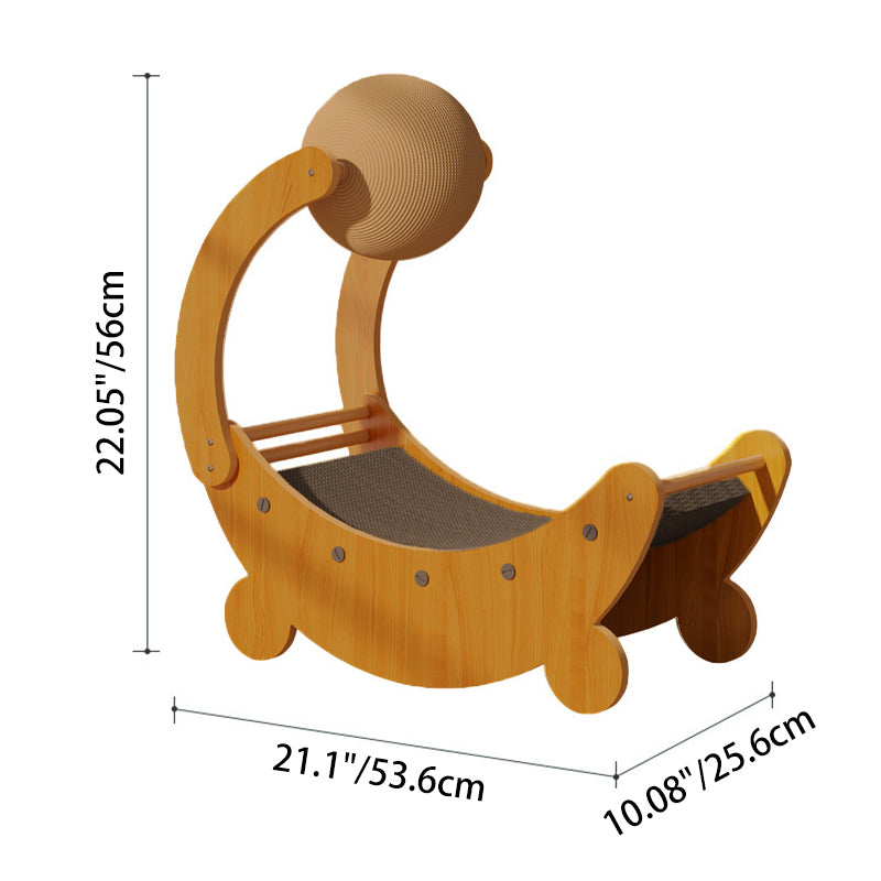 Contemporary Creative MDF Corrugated Paper Moon-shaped Cat Scratching Board For Living Room