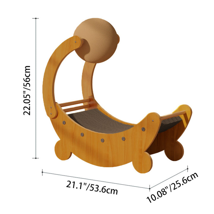 Contemporary Creative MDF Corrugated Paper Moon-shaped Cat Scratching Board For Living Room