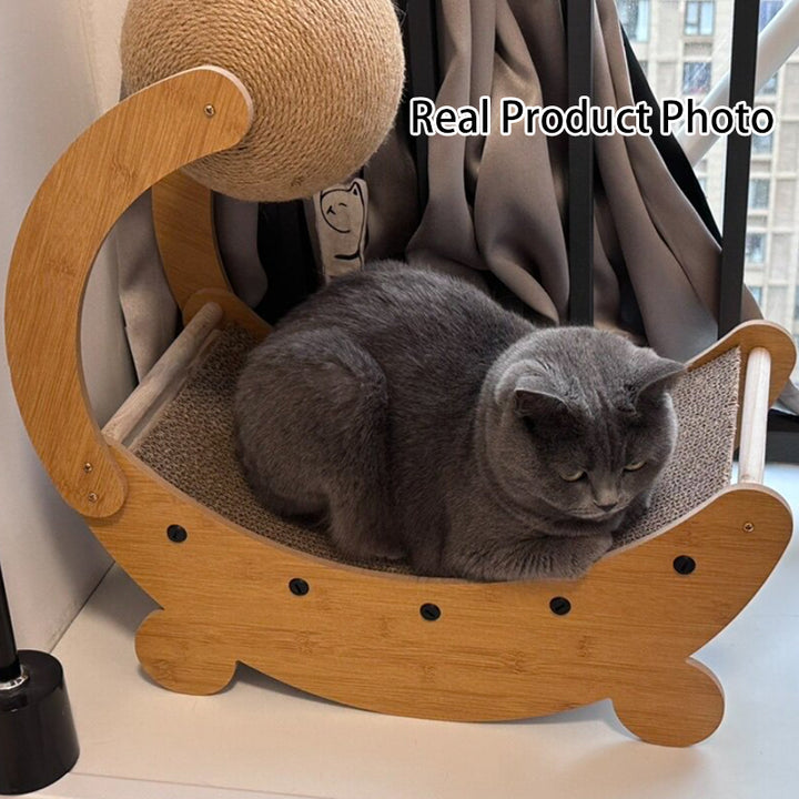 Contemporary Creative MDF Corrugated Paper Moon-shaped Cat Scratching Board For Living Room