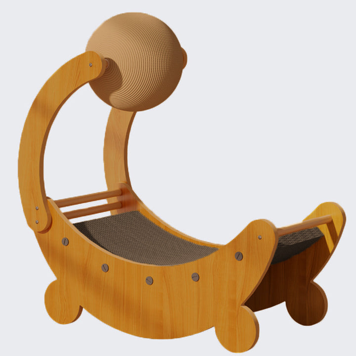 Contemporary Creative MDF Corrugated Paper Moon-shaped Cat Scratching Board For Living Room