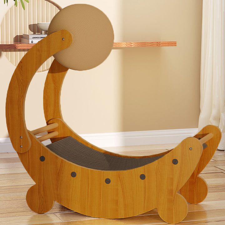 Contemporary Creative MDF Corrugated Paper Moon-shaped Cat Scratching Board For Living Room