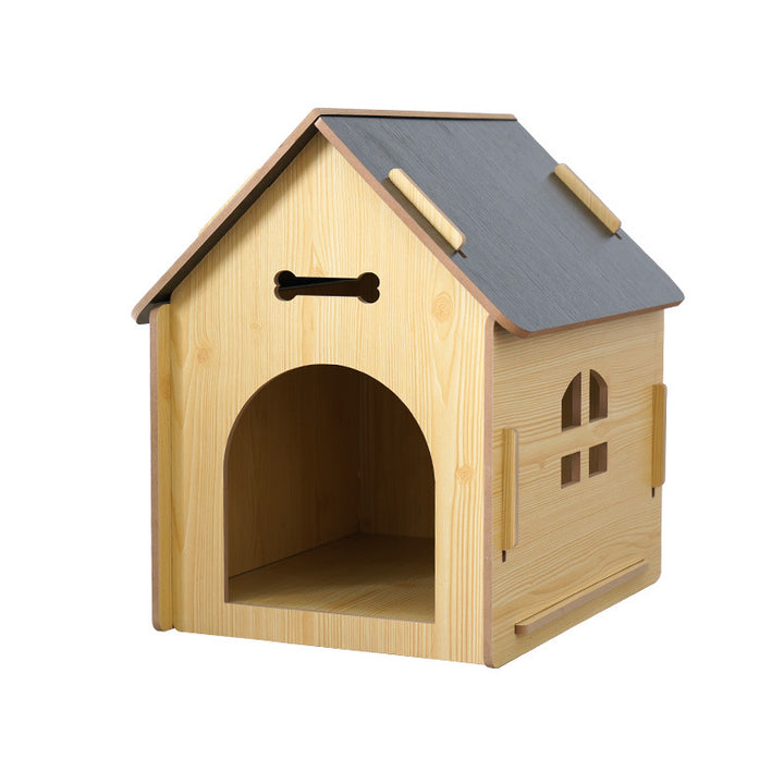 Modern Minimalist MDF House-shaped Dog Bed For Living Room &amp; Bedroom