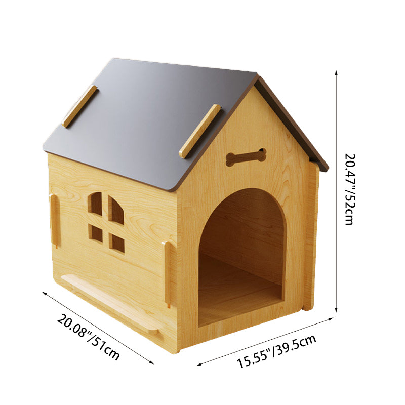Modern Minimalist MDF House-shaped Dog Bed For Living Room &amp; Bedroom