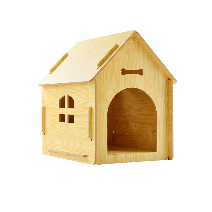 Modern Minimalist MDF House-shaped Dog Bed For Living Room &amp; Bedroom