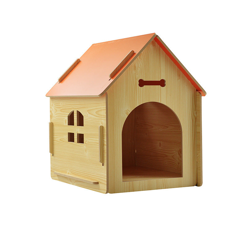 Modern Minimalist MDF House-shaped Dog Bed For Living Room &amp; Bedroom