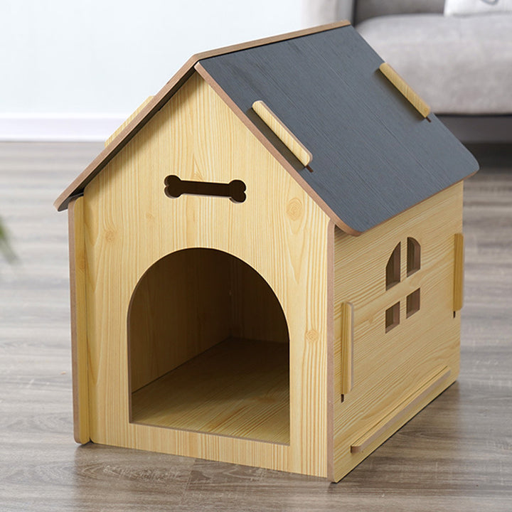 Modern Minimalist MDF House-shaped Dog Bed For Living Room &amp; Bedroom