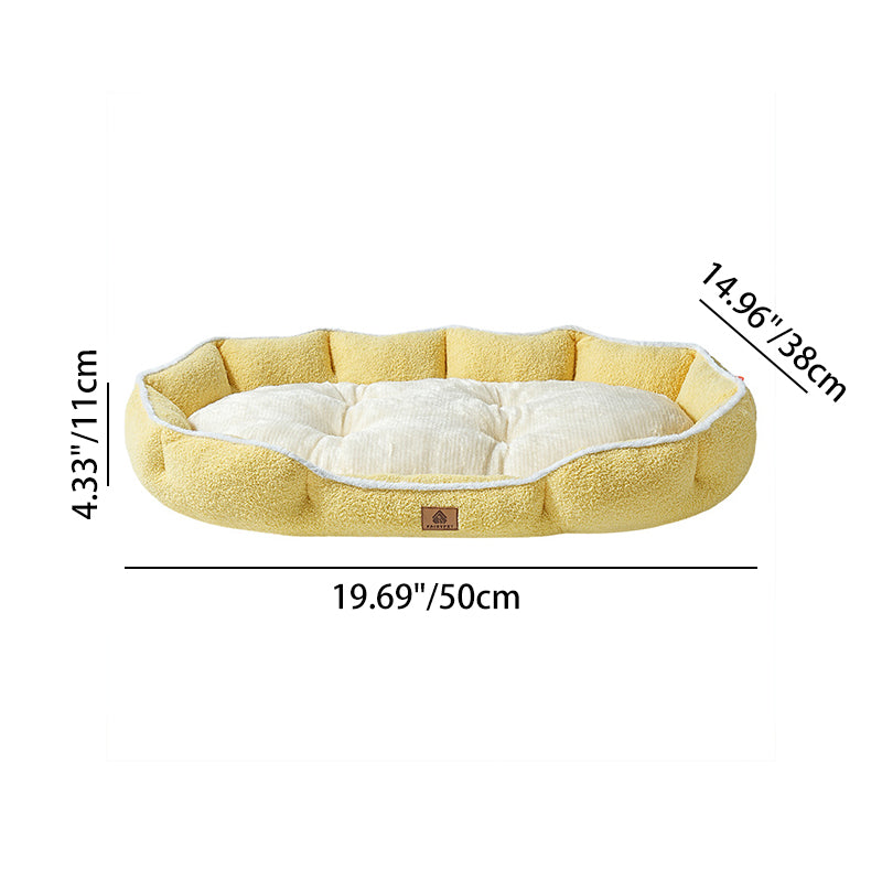Modern Minimalist Polar Fleece Cloud Fleece PP Cotton Oval Dog Bed For Living Room &amp; Bedroom