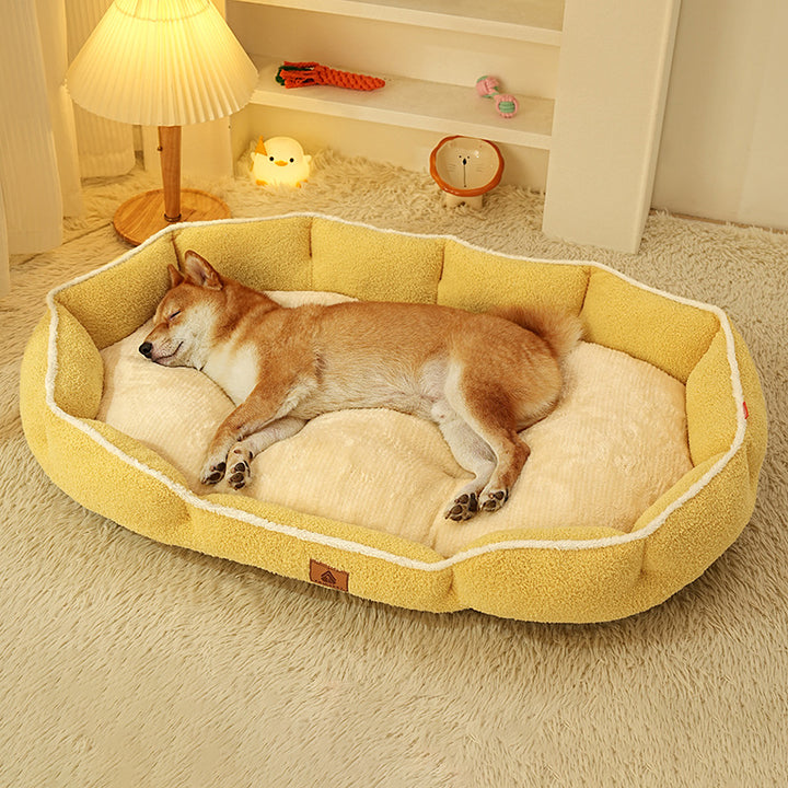 Modern Minimalist Polar Fleece Cloud Fleece PP Cotton Oval Dog Bed For Living Room &amp; Bedroom
