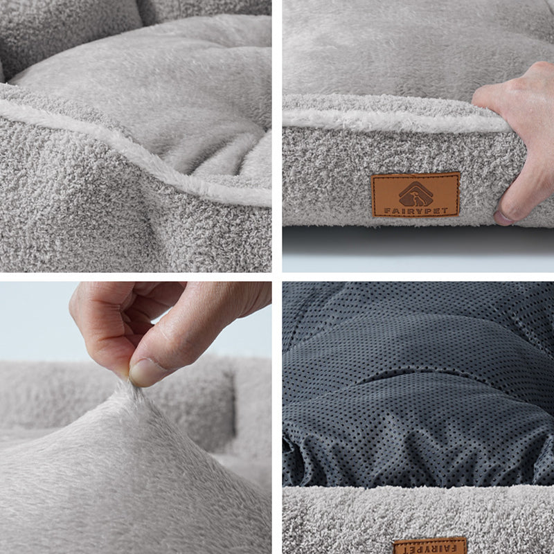 Modern Minimalist Polar Fleece Cloud Fleece PP Cotton Oval Dog Bed For Living Room &amp; Bedroom