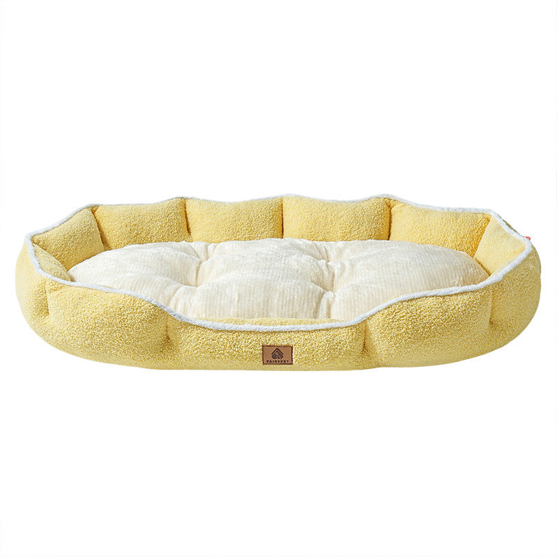 Modern Minimalist Polar Fleece Cloud Fleece PP Cotton Oval Dog Bed For Living Room &amp; Bedroom