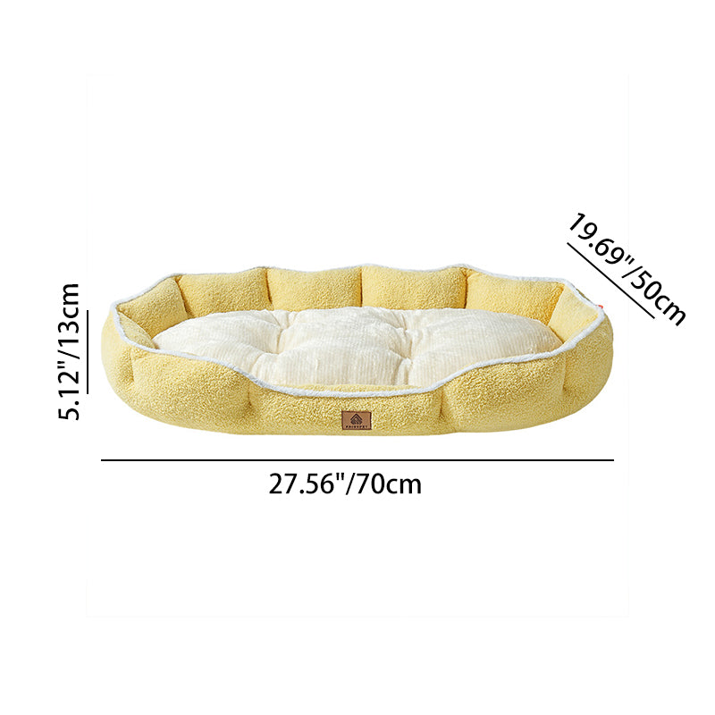 Modern Minimalist Polar Fleece Cloud Fleece PP Cotton Oval Dog Bed For Living Room &amp; Bedroom