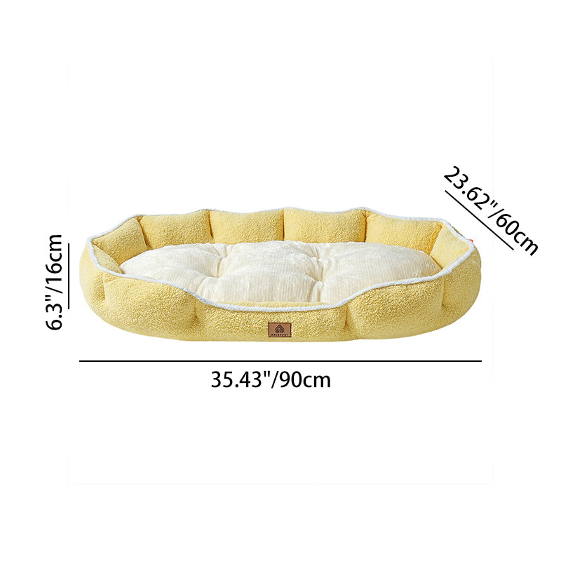 Modern Minimalist Polar Fleece Cloud Fleece PP Cotton Oval Dog Bed For Living Room &amp; Bedroom