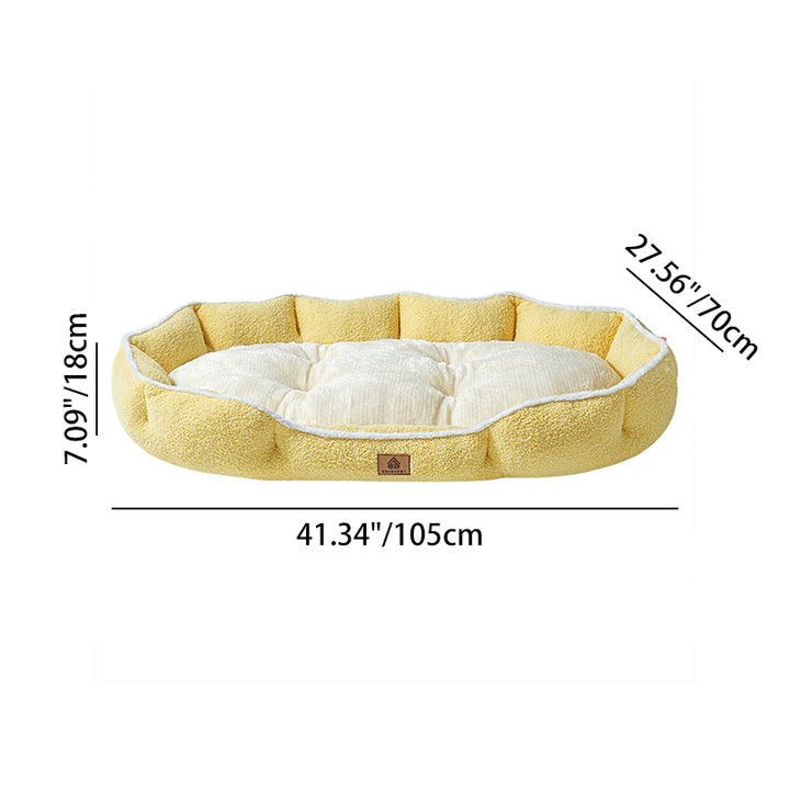 Modern Minimalist Polar Fleece Cloud Fleece PP Cotton Oval Dog Bed For Living Room &amp; Bedroom