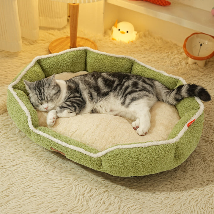 Modern Minimalist Polar Fleece Cloud Fleece PP Cotton Oval Dog Bed For Living Room &amp; Bedroom