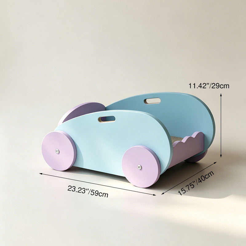 Whale Shape Cat House Furniture Durable Plywood Cat Bed - Creative Unique Blue Purple Design &amp; Rounded Edges For Bedroom &amp; Living Room