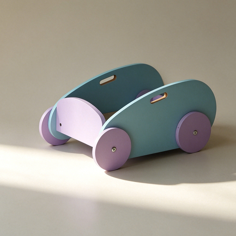 Whale Shape Cat House Furniture Durable Plywood Cat Bed - Creative Unique Blue Purple Design &amp; Rounded Edges For Bedroom &amp; Living Room