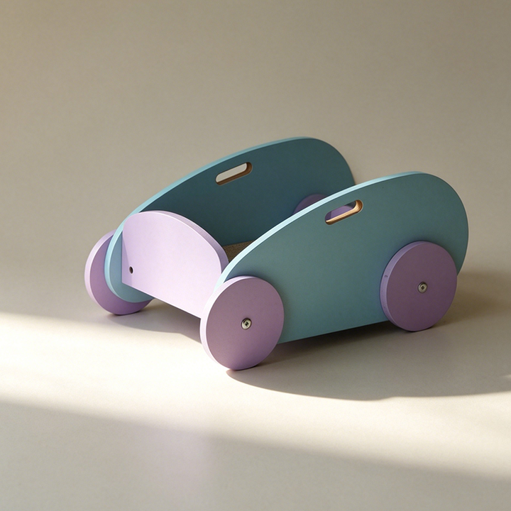 Whale Shape Cat House Furniture Durable Plywood Cat Bed - Creative Unique Blue Purple Design &amp; Rounded Edges For Bedroom &amp; Living Room