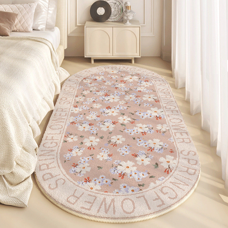 Tapis rectangulaire contemporain créatif en fausse cachemire à pois, en plastique et coton antidérapant pour enfants, pour salon 