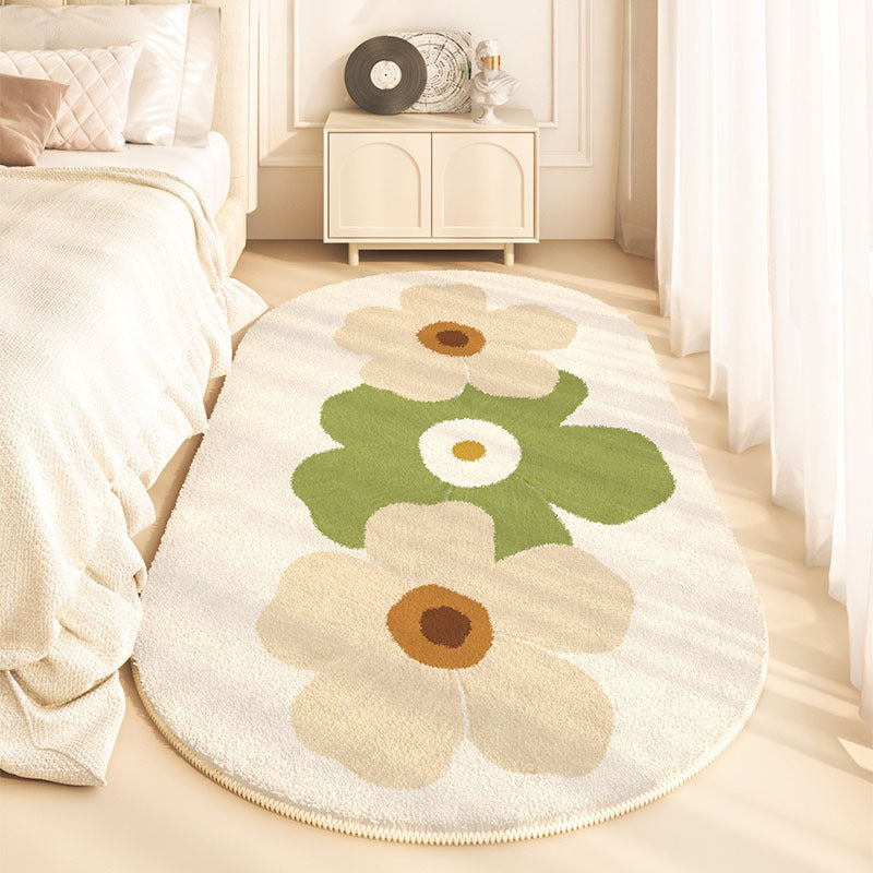 Tapis rectangulaire contemporain créatif en fausse cachemire à pois, en plastique et coton antidérapant pour enfants, pour salon 