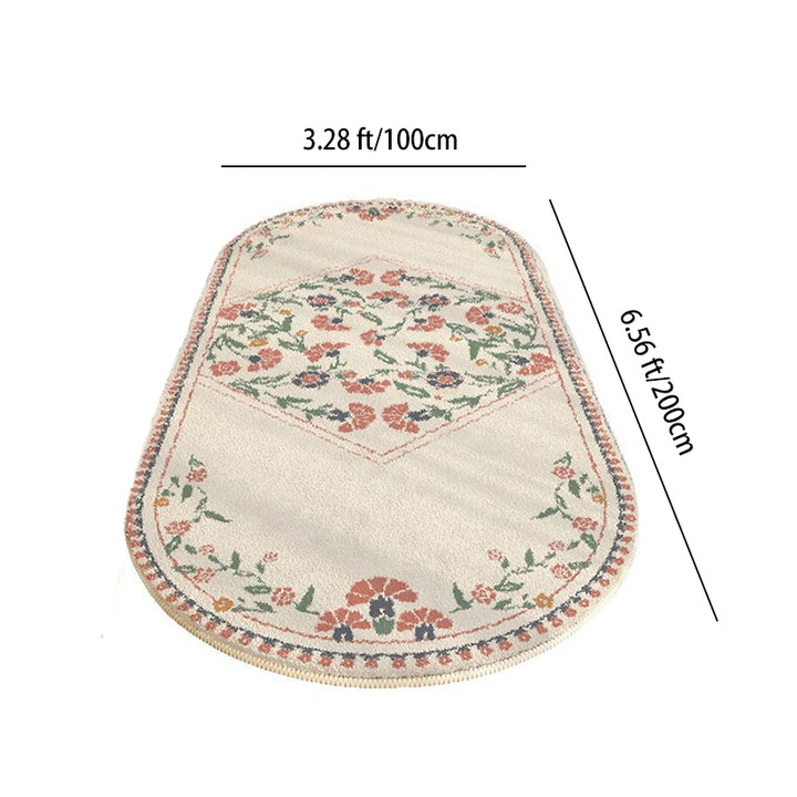 Tapis rectangulaire contemporain créatif en fausse cachemire à pois, en plastique et coton antidérapant pour enfants, pour salon 