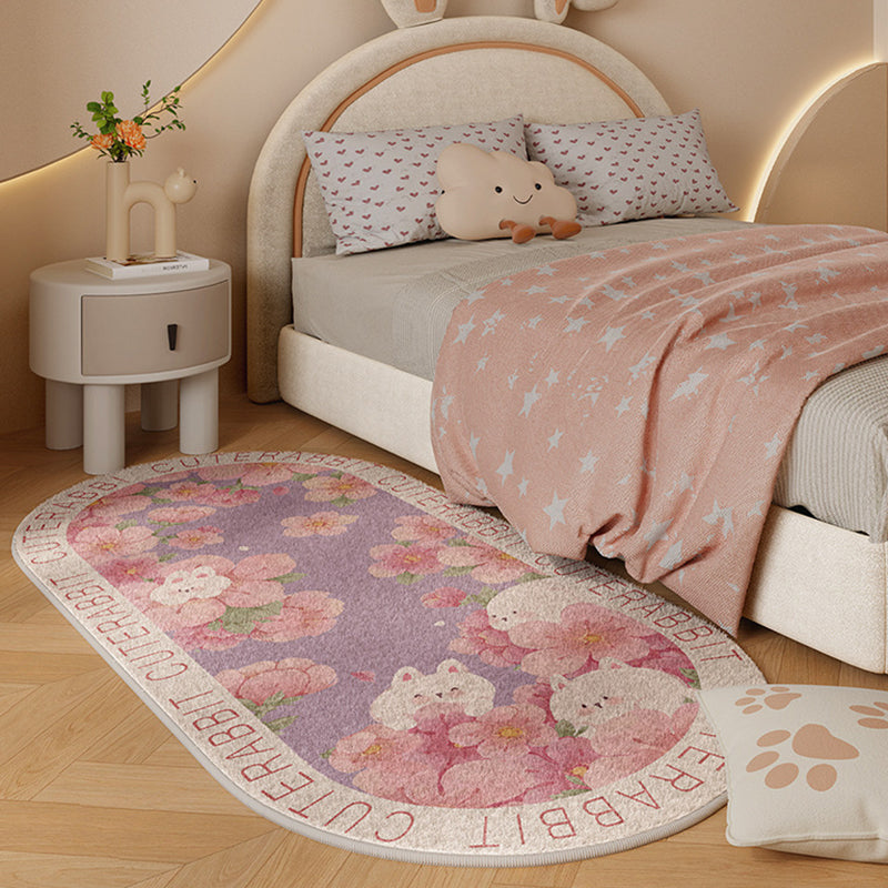 Tapis rectangulaire contemporain créatif en fausse cachemire à pois, en plastique et coton antidérapant pour enfants, pour salon 