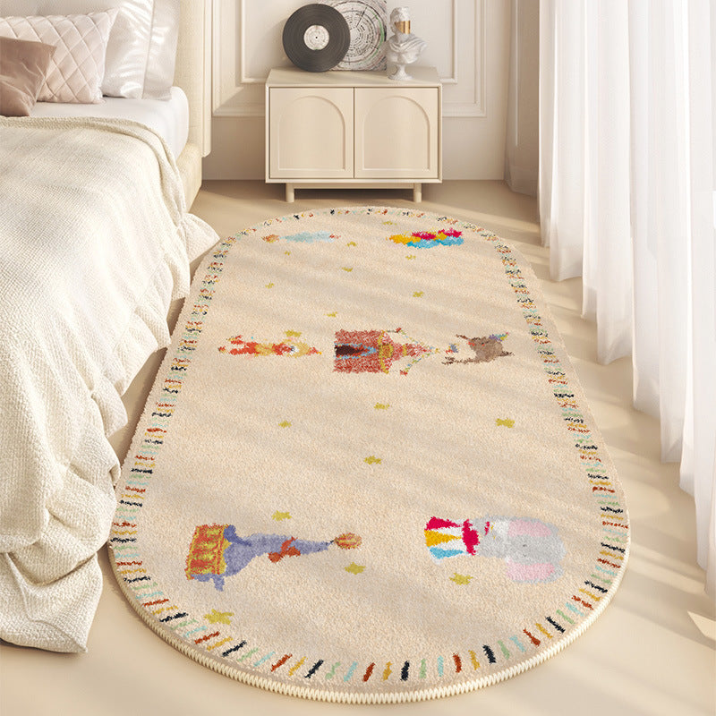 Tapis rectangulaire contemporain créatif en fausse cachemire à pois, en plastique et coton antidérapant pour enfants, pour salon 