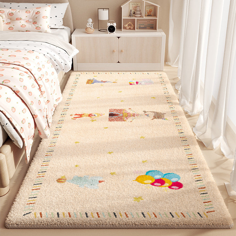 Tapis rectangulaire contemporain créatif en fausse cachemire à pois, en plastique et coton antidérapant pour enfants, pour salon 