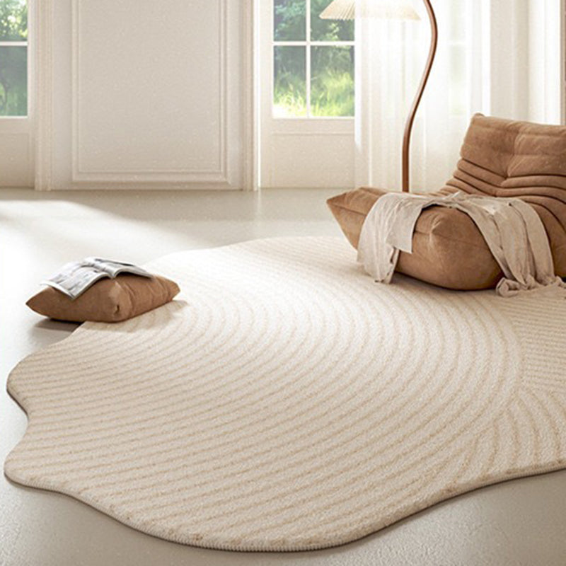 Tapis antidérapant en polyester ovale scandinave contemporain à pois en plastique pour salon 