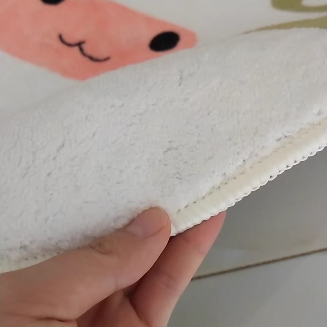 Tapis pour enfants contemporain rond créatif à pois en fausse cachemire, plastique et polyester antidérapant pour salon 