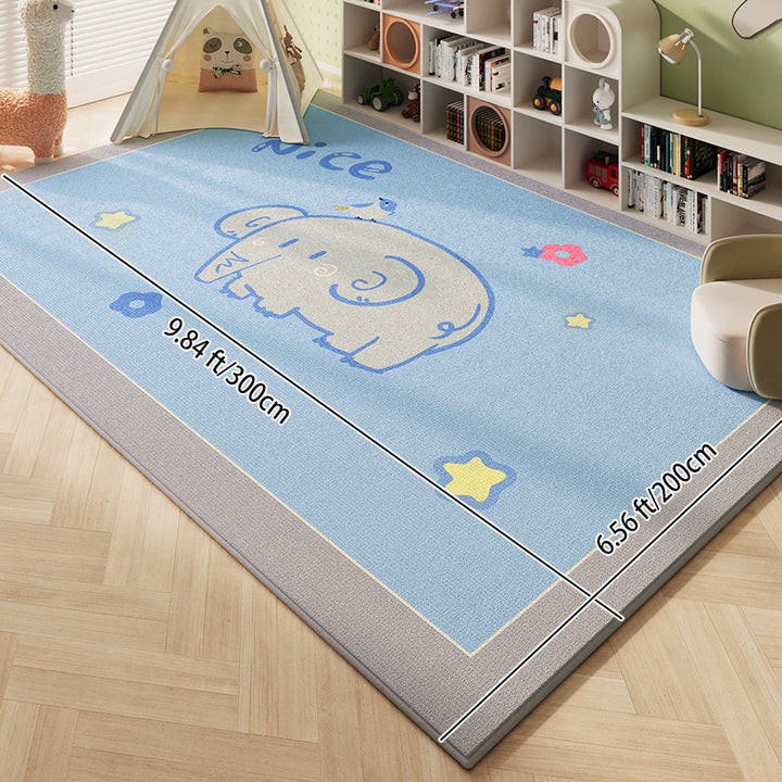 Tapis antidérapant pour enfants contemporain rectangulaire en fibre de polyester, feutre plastique pointillé imprimé, pour salon 