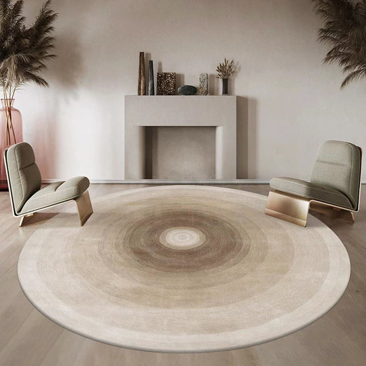 Tapis antidérapant pour salon en tissu plastique à pois en fibre de polyester ronde japonaise traditionnelle, imprimé en dégradé 
