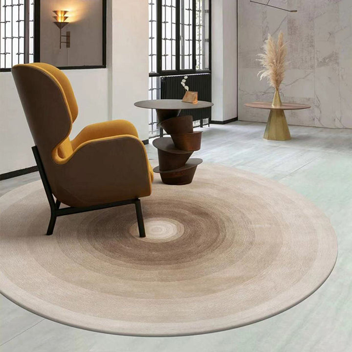 Tapis antidérapant pour salon en tissu plastique à pois en fibre de polyester ronde japonaise traditionnelle, imprimé en dégradé 
