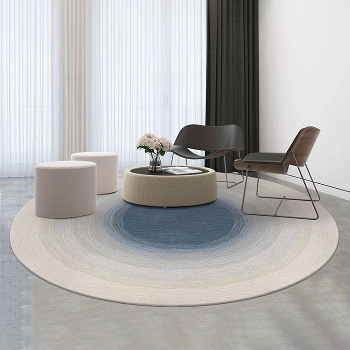 Tapis antidérapant pour salon en tissu plastique à pois en fibre de polyester ronde japonaise traditionnelle, imprimé en dégradé 