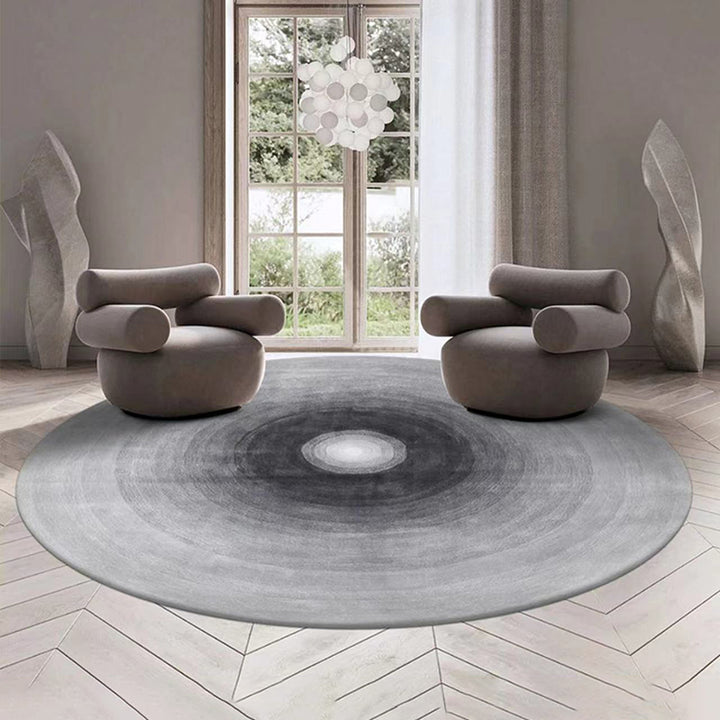 Tapis antidérapant pour salon en tissu plastique à pois en fibre de polyester ronde japonaise traditionnelle, imprimé en dégradé 