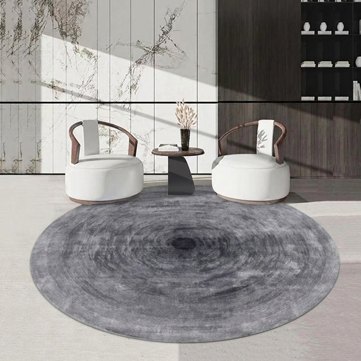 Tapis antidérapant pour salon en tissu plastique à pois en fibre de polyester ronde japonaise traditionnelle, imprimé en dégradé 