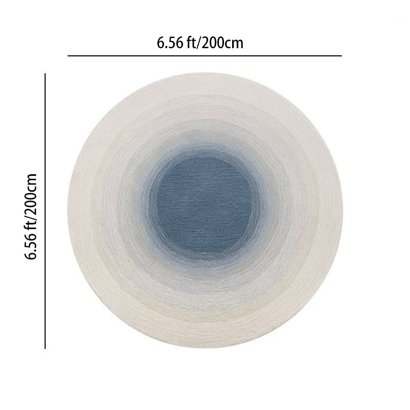 Tapis antidérapant pour salon en tissu plastique à pois en fibre de polyester ronde japonaise traditionnelle, imprimé en dégradé 
