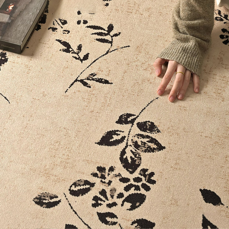 Traditional French Round Polyester Fiber Dotted Plastic Cotton-Linen Printed Non-Slip Rug For Living Room